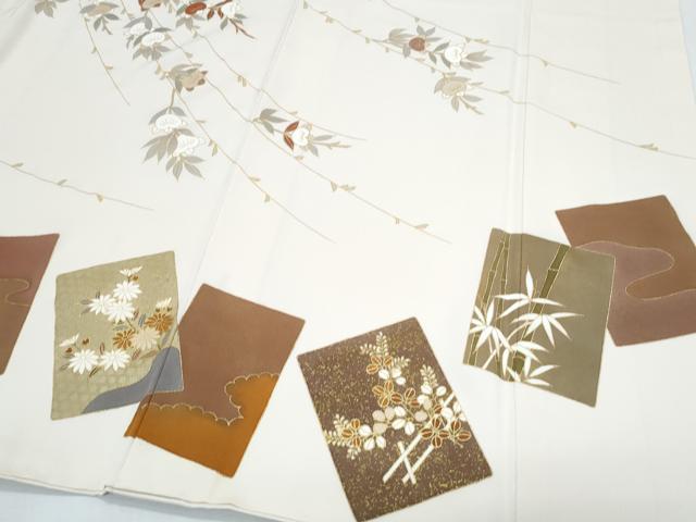 平和屋着物●訪問着　駒刺繍　色紙重ね花文　金彩　やまと金ラベル　正絹　逸品　CABH3726th