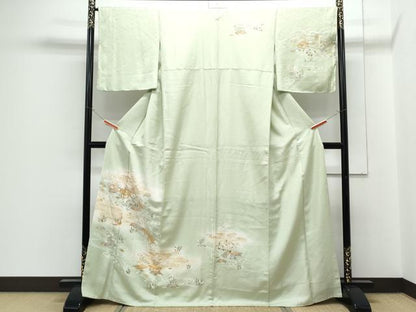 平和屋着物●訪問着　風景文　暈し染め　金彩　正絹　逸品　CABH3727th