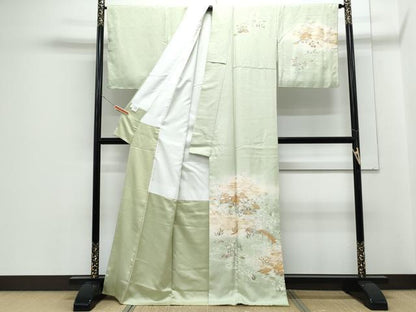 平和屋着物●訪問着　風景文　暈し染め　金彩　正絹　逸品　CABH3727th