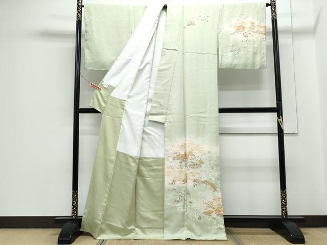 平和屋着物●訪問着　風景文　暈し染め　金彩　正絹　逸品　CABH3727th