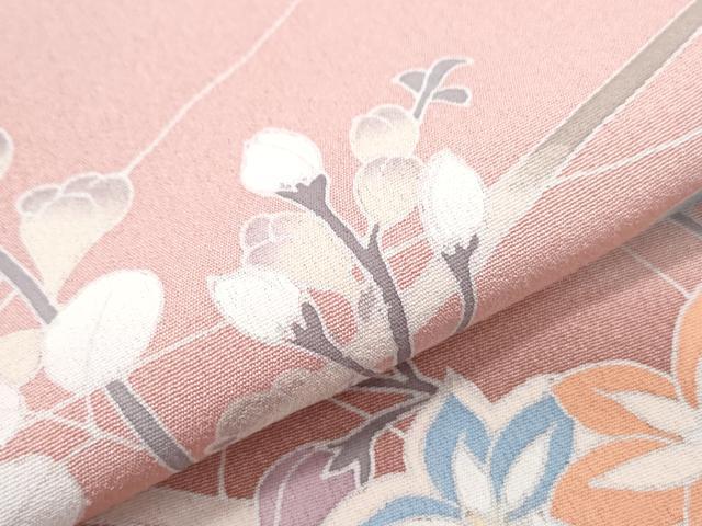 平和屋着物●訪問着　友禅　作家物　枝花文　暈し染め　正絹　逸品　CABH3728th