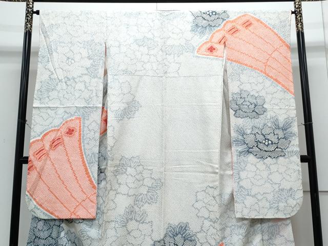 平和屋着物●豪華振袖　総絞り　扇面花文　正絹　逸品　CABH3729th