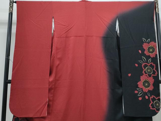 平和屋着物●豪華振袖　絞り　刺繍　鳳凰舞花文　暈し染め　金糸　正絹　逸品　CABH3731th