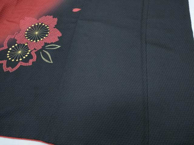 平和屋着物●豪華振袖　絞り　刺繍　鳳凰舞花文　暈し染め　金糸　正絹　逸品　CABH3731th