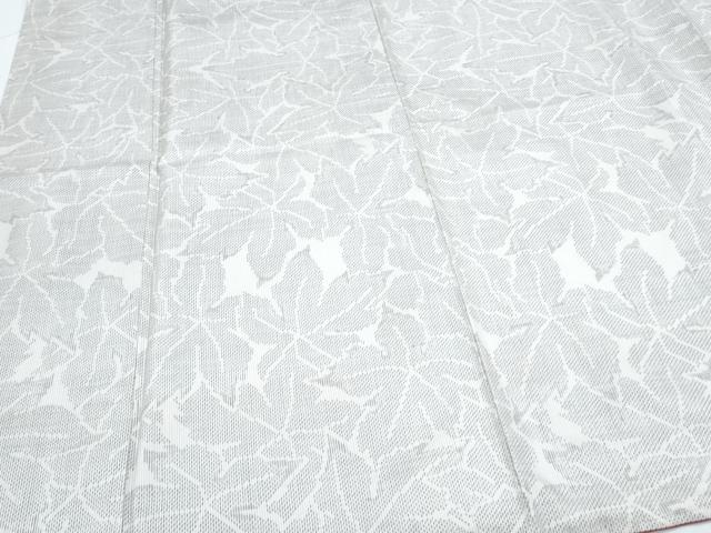 平和屋着物●本場大島紬　白大島　7マルキ　葉尽くし　正絹　逸品　未使用　CABH3732th