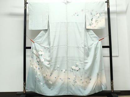 平和屋着物●訪問着　友禅　作家物　枝花文　暈し染め　正絹　逸品　CABH3736th