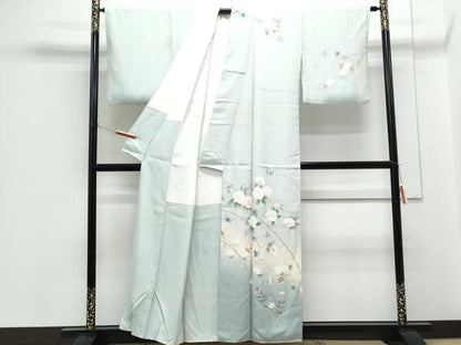 平和屋着物●訪問着　友禅　作家物　枝花文　暈し染め　正絹　逸品　CABH3736th