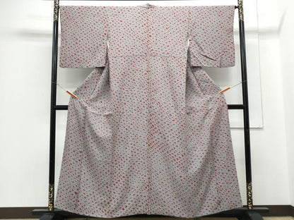 平和屋着物●上質な小紋　絞り　鹿の子紋様　正絹　逸品　CABH3737th