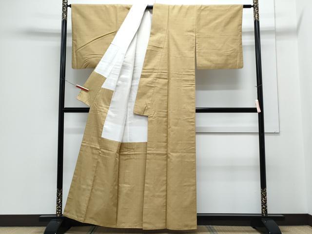 平和屋着物●上質な色無地　飴色　正絹　逸品　CABH3743th
