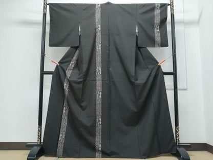 平和屋着物●訪問着　本場大島紬　地空　9マルキ　エジプト壁画紋様　正絹　逸品　CABH3745th