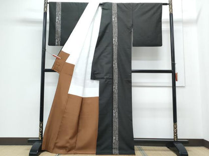 平和屋着物●訪問着　本場大島紬　地空　9マルキ　エジプト壁画紋様　正絹　逸品　CABH3745th