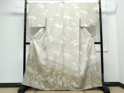 平和屋着物●訪問着　更紗花唐草文　暈し染め　正絹　逸品　CABH3751th