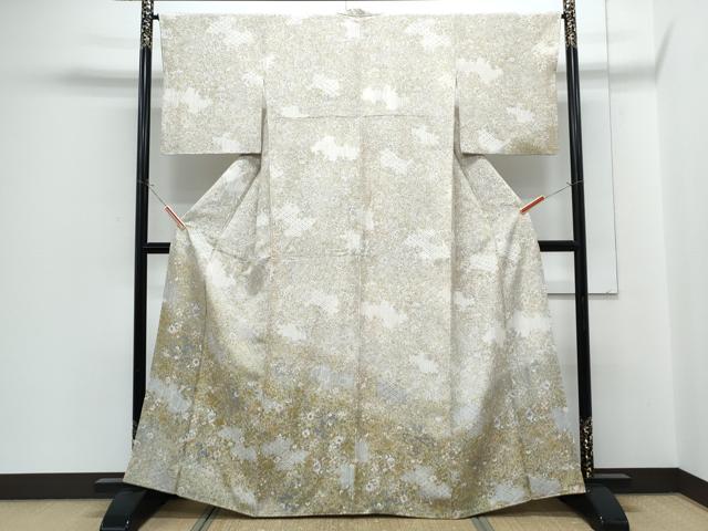 平和屋着物●訪問着　更紗花唐草文　暈し染め　正絹　逸品　CABH3751th