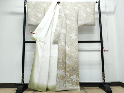 平和屋着物●訪問着　更紗花唐草文　暈し染め　正絹　逸品　CABH3751th
