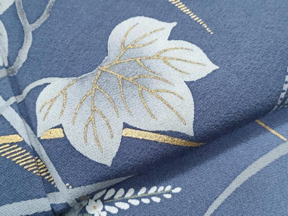 平和屋着物●絵師　津守順　訪問着　駒刺繍　流水草花文　暈し染め　金彩　正絹　逸品　CABH3753th