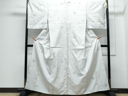 平和屋着物●上質なお召　丸間道　正絹　逸品　CABH3756th