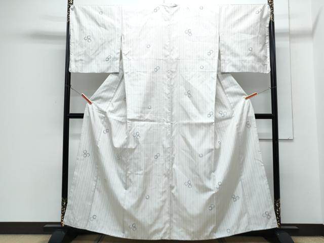 平和屋着物●上質なお召　丸間道　正絹　逸品　CABH3756th