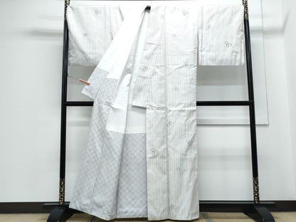 平和屋着物●上質なお召　丸間道　正絹　逸品　CABH3756th