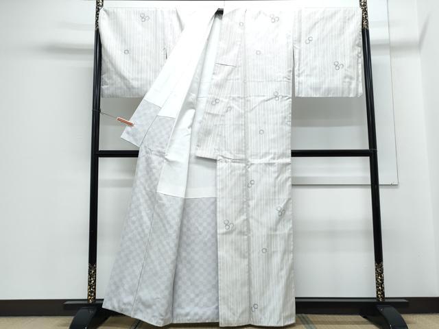 平和屋着物●上質なお召　丸間道　正絹　逸品　CABH3756th