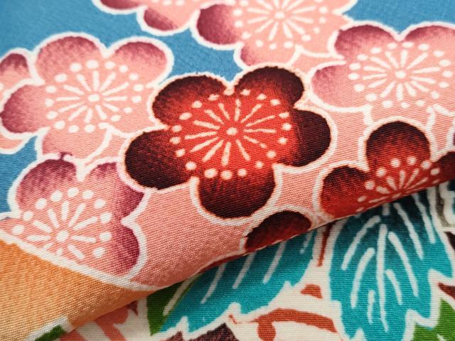 平和屋着物●豪華振袖　型染め　草花文　暈し染め　正絹　逸品　CABH3758th
