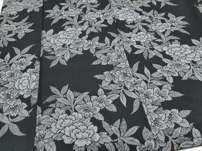 平和屋着物●本場大島紬　割り込み絣　草花文　正絹　逸品　CABH3762th