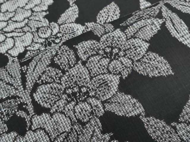 平和屋着物●本場大島紬　割り込み絣　草花文　正絹　逸品　CABH3762th