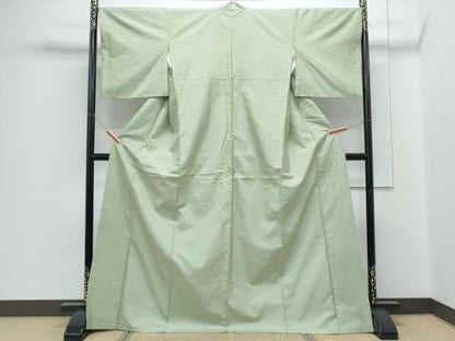 平和屋着物●本加賀友禅　岡本幸治監修　白山紬　色無地　夏虫色　正絹　逸品　CABH3764th