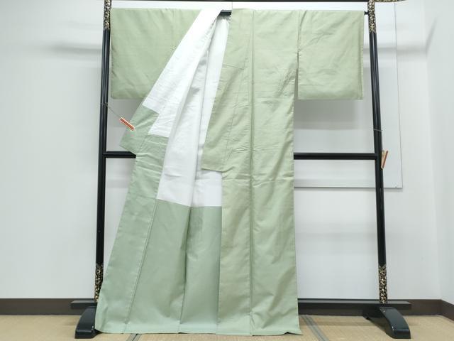 平和屋着物●本加賀友禅　岡本幸治監修　白山紬　色無地　夏虫色　正絹　逸品　CABH3764th