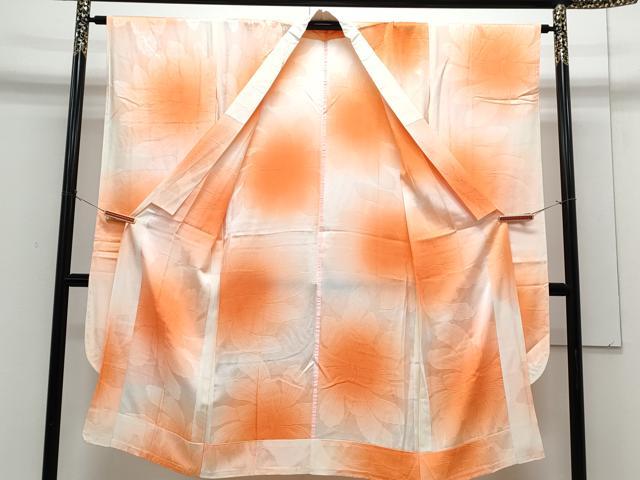 平和屋着物●振袖用　長襦袢　無双仕立て　舞花地紋　暈し染め　正絹　逸品　CABH3769th