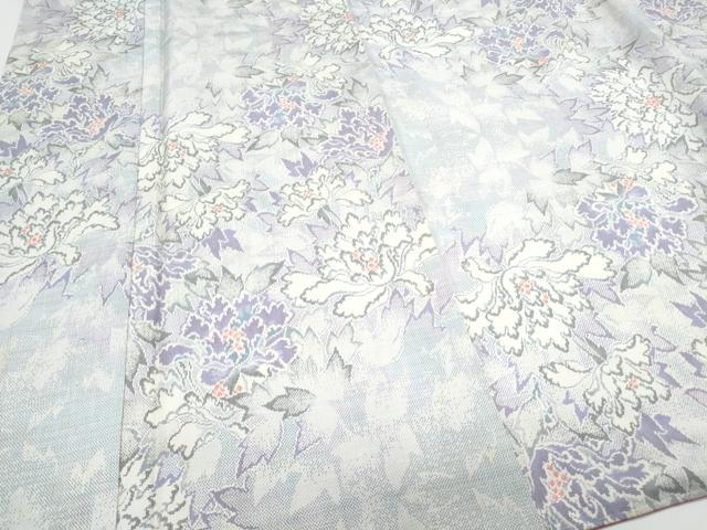 平和屋着物●本場大島紬　白大島　9マルキ　草花文　証紙付き　正絹　逸品　CABH3770th