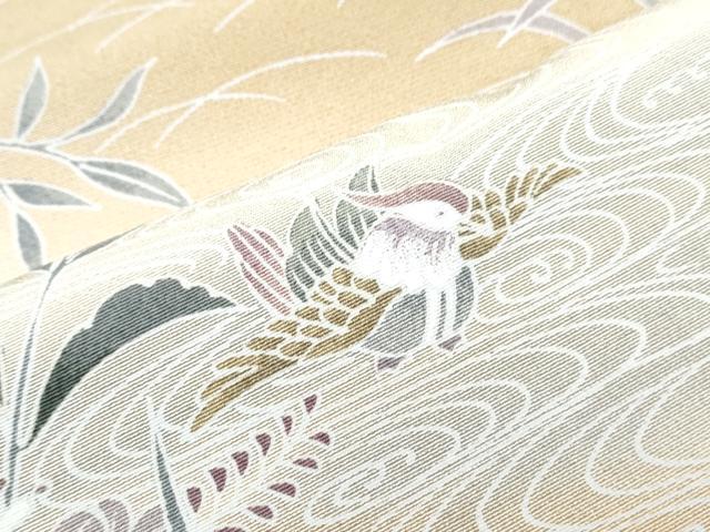 平和屋着物●訪問着　飛鶴流水草葉文　暈し染め　正絹　逸品　CABH3775th