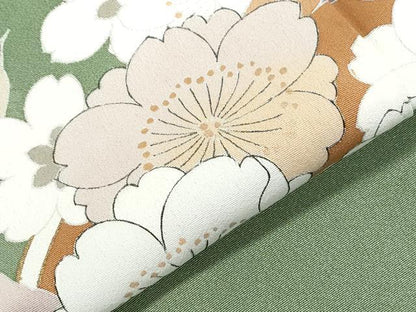 平和屋着物●現代アンティーク　貝島はるみ　綺麗伝説　訪問着　扇面花文　金彩　正絹　逸品　CABH3776th