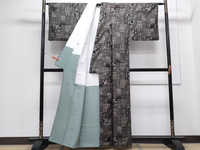 平和屋着物●本場大島紬　9マルキ　短冊吉祥文　正絹　逸品　CABH3777th
