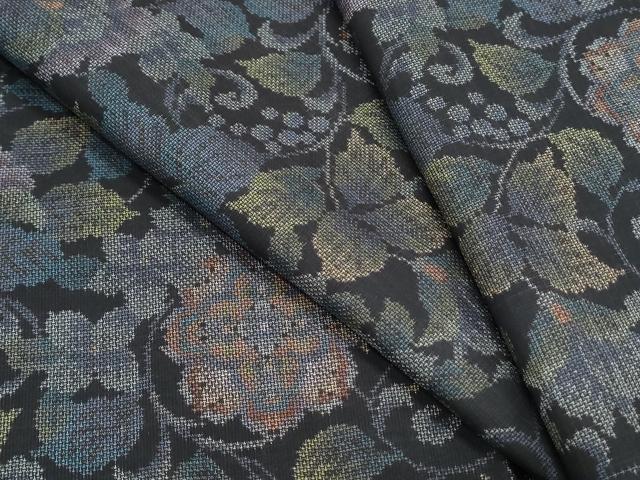 平和屋着物●本場大島紬　9マルキ　葡萄蔦の葉文　正絹　逸品　CABH3778th
