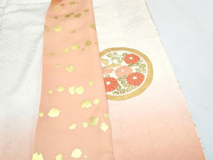 平和屋着物●訪問着　駒刺繍　花丸文　金彩　正絹　逸品　CABH3780th