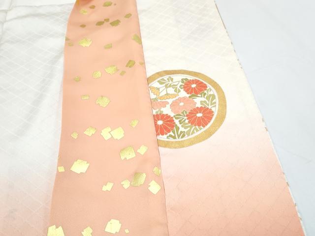 平和屋着物●訪問着　駒刺繍　花丸文　金彩　正絹　逸品　CABH3780th