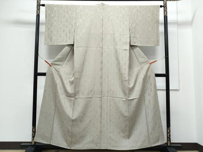 平和屋着物●上質な色無地　竹地紋　亜麻色　正絹　逸品　未使用　CABH3781th