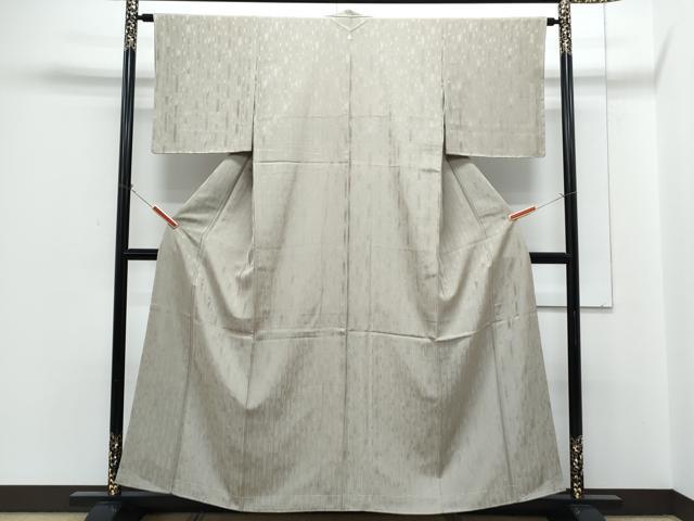 平和屋着物●上質な色無地　竹地紋　亜麻色　正絹　逸品　未使用　CABH3781th