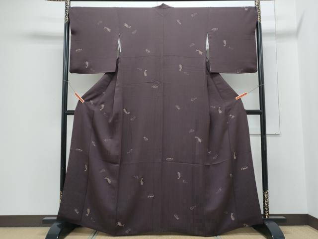 平和屋着物●上質な小紋　鯉　正絹　逸品　CABH3782th
