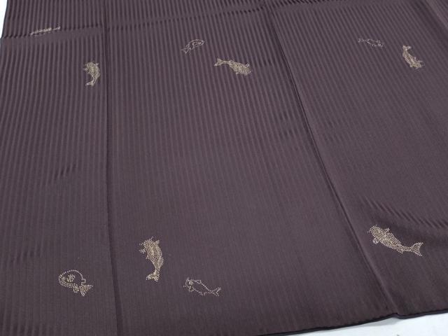 平和屋着物●上質な小紋　鯉　正絹　逸品　CABH3782th