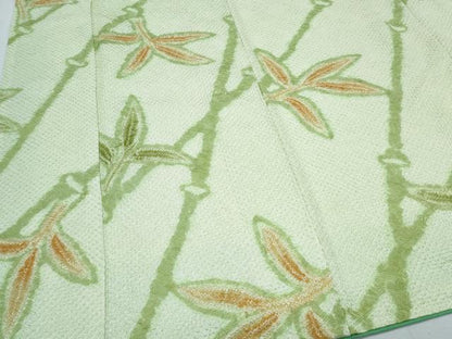 平和屋着物●上質な小紋　総絞り　草葉文　正絹　逸品　CABH3786th