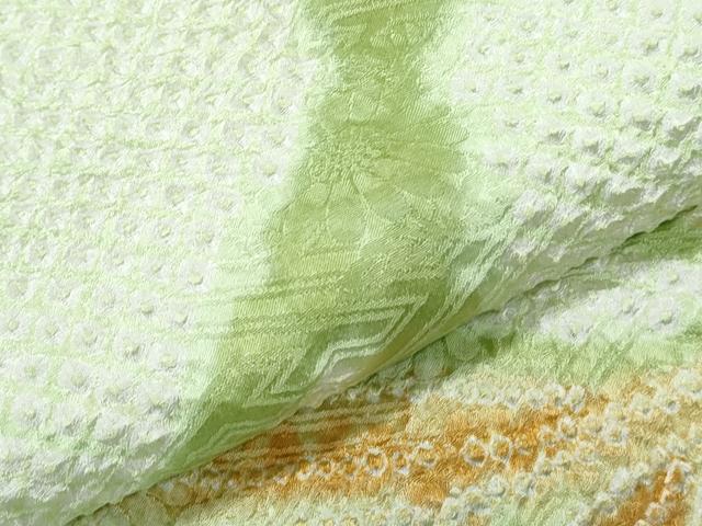 平和屋着物●上質な小紋　総絞り　草葉文　正絹　逸品　CABH3786th