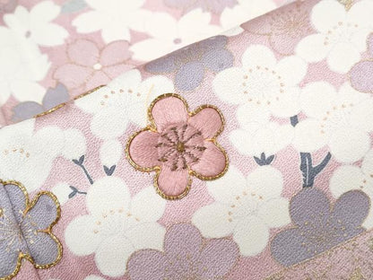 平和屋着物●訪問着　駒刺繍　草花文　暈し染め　金彩　正絹　逸品　CABH3789th