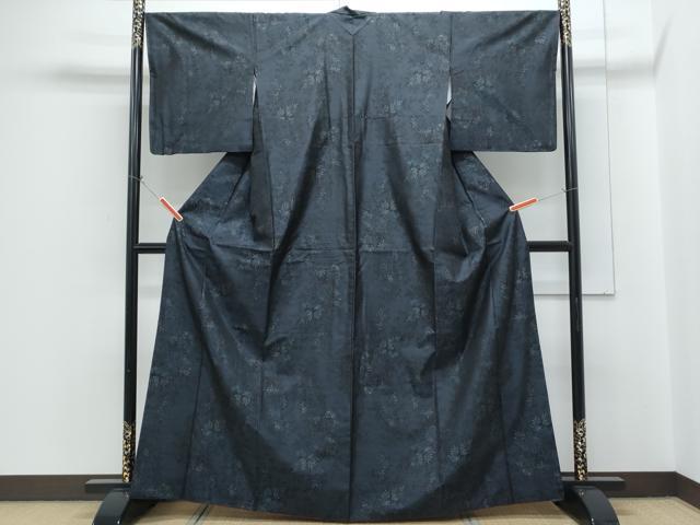 平和屋着物●本場大島紬　草葉文　さが美扱い　正絹　逸品　CABH3794th