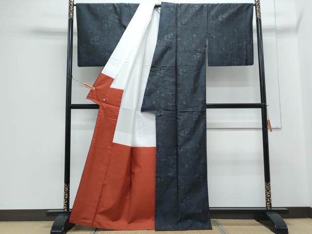 平和屋着物●本場大島紬　草葉文　さが美扱い　正絹　逸品　CABH3794th