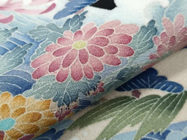 平和屋着物●本加賀友禅作家　染元千紅代表　寺西一紘　黒留袖　草花文　正絹　逸品　CABH3804th