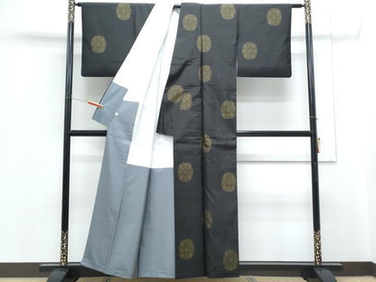 平和屋着物●本場大島紬　地空　吉祥花文　ほてい屋扱い　正絹　逸品　CABH3805th