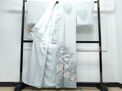 平和屋着物●訪問着　友禅　鴛鴦花文　暈し染め　正絹　逸品　CABH3808th