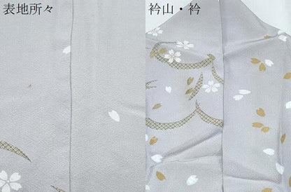 平和屋着物●上質な小紋　舞花文　金彩　ロング丈　正絹　逸品　CABH3811th