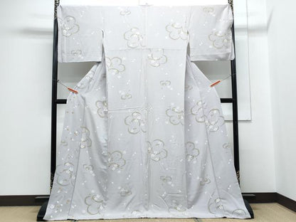 平和屋着物●上質な小紋　舞花文　金彩　ロング丈　正絹　逸品　CABH3811th